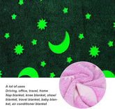 Glow in The Dark Radium Blanket for Kids Super Soft & Warm Glowing Blanket for Toddler All Seasons Baby Blanket Pink Moon Theme (50Inch)